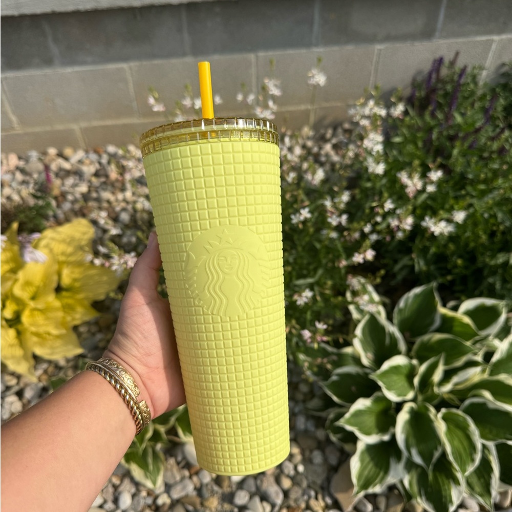 Starbucks‎ Textured Neon Yellow Tumbler with Straw